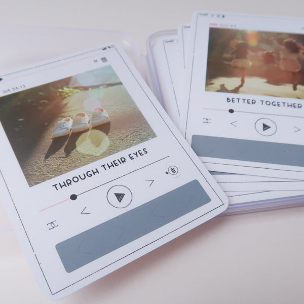 Christian scratch card set in clear display box with faith-themed packaging