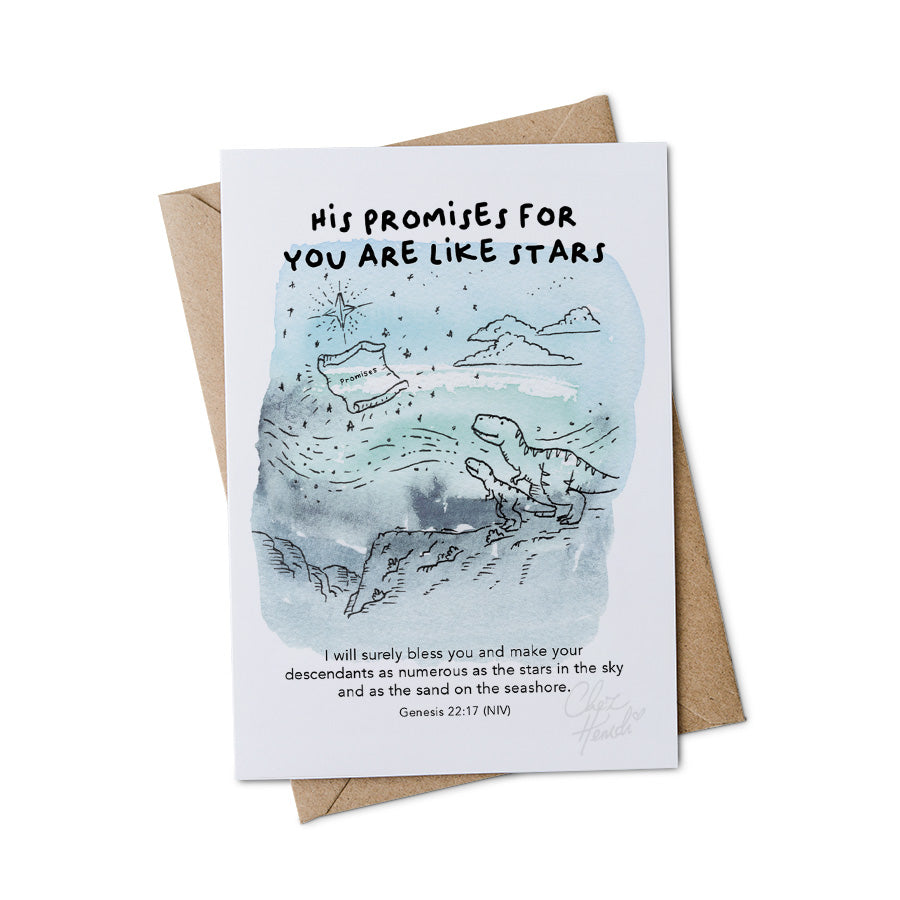 Cute dino celebrates faith in this sweet greeting