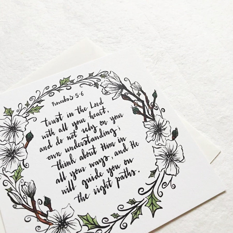 Trust In The Lord Proverbs 3:5-6 | Greeting Cards - Cards by Dora Prints, The Commandment Co , Singapore Christian gifts shop