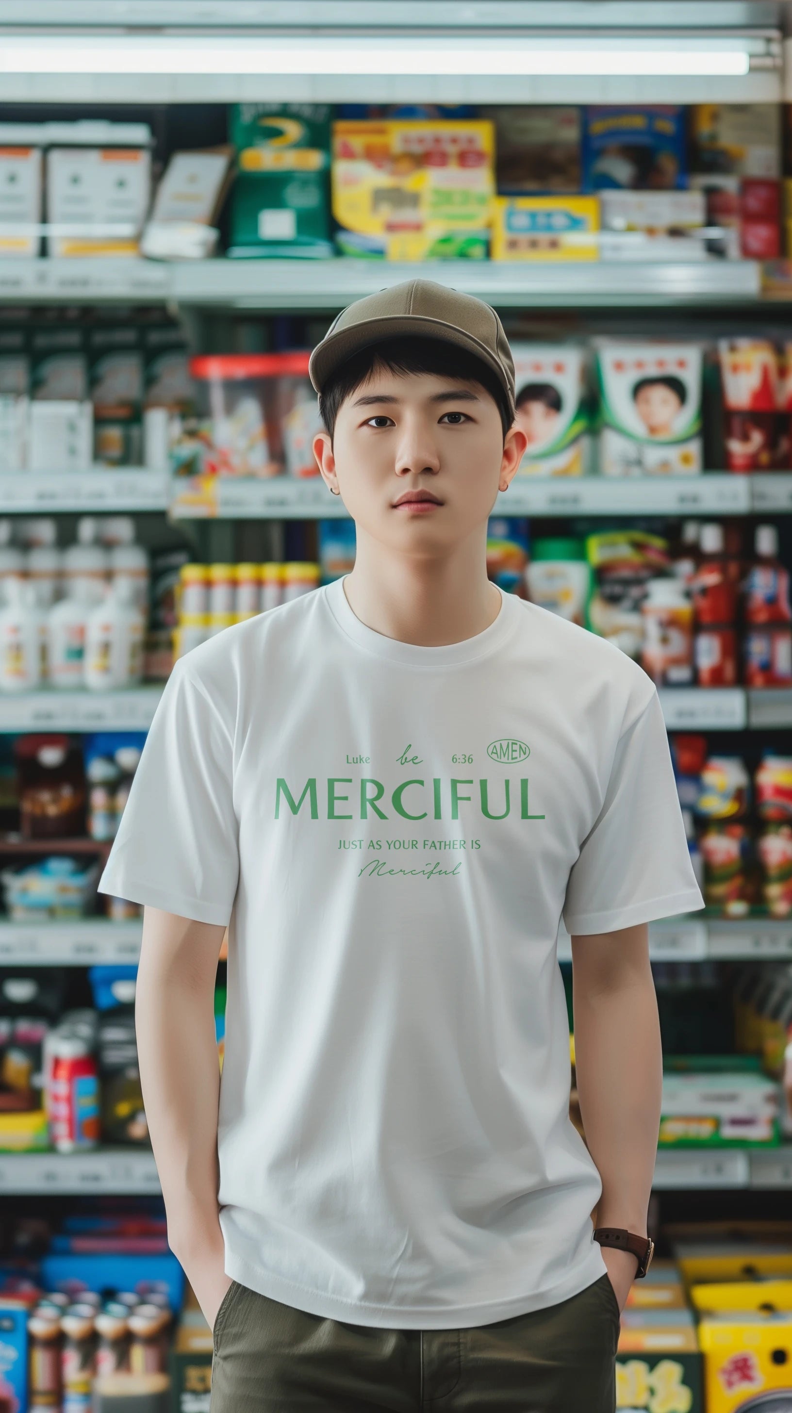 'Be Merciful' Christian Tee: Sleek and contemporary typography, ideal for a stylish display of faith.