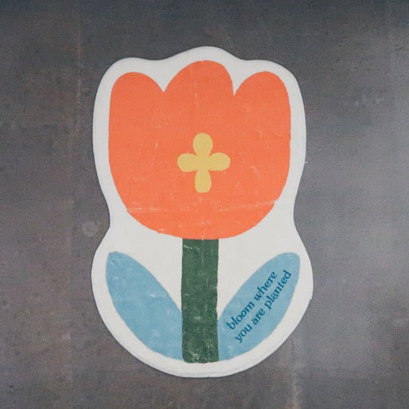 bloom where you are planted flower door mat design
