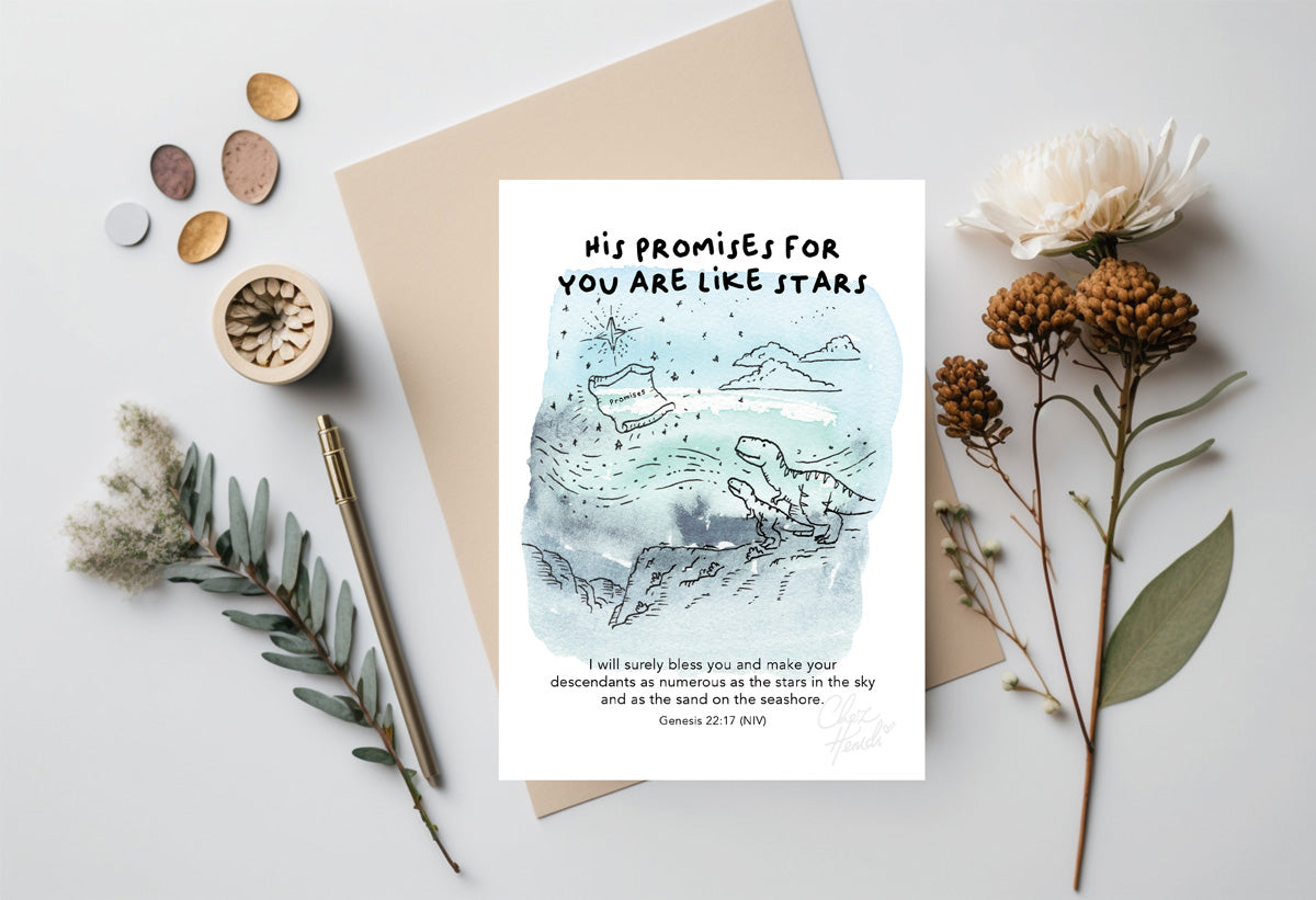 Whimsical dino brings Christian cheer on a card