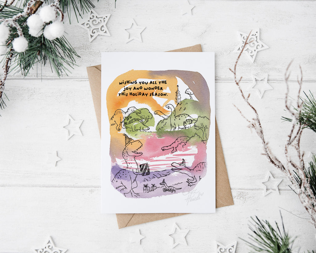 Dinosaur delight: Christian joy and wonder on a cute card