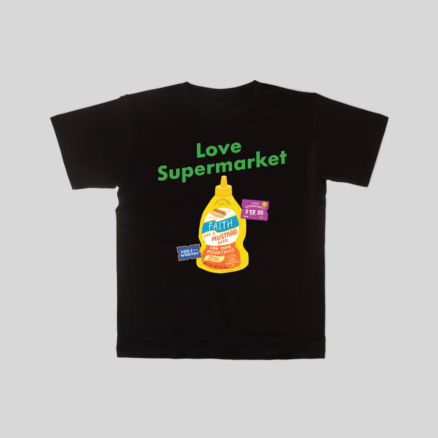 Love Supermarket series Faith Mustard Sauce t-shirt by thecommandmentco