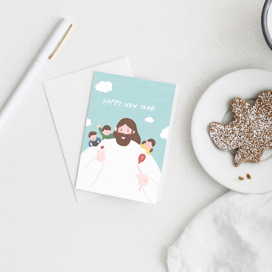 Happy New Year with Jesus {Greeting Card}