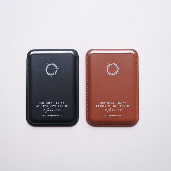 Black and Brown Leather Magsafe Wallets side by side