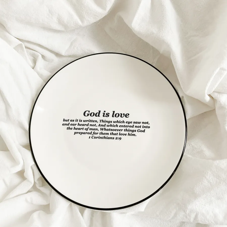 Christian scripture plate with Bible verse for home decor