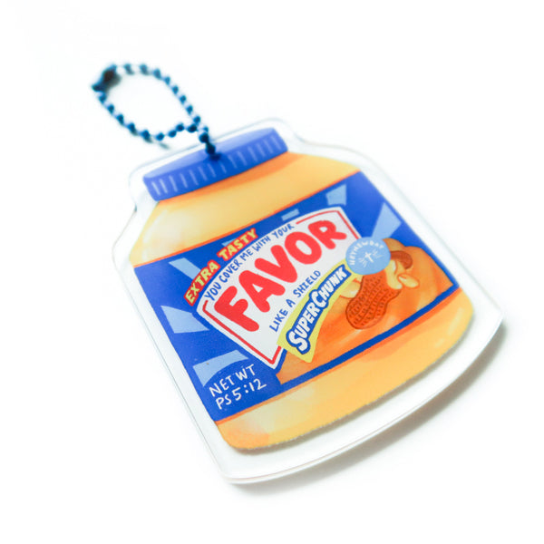Favor Peanut Butter acrylic keychain product view.