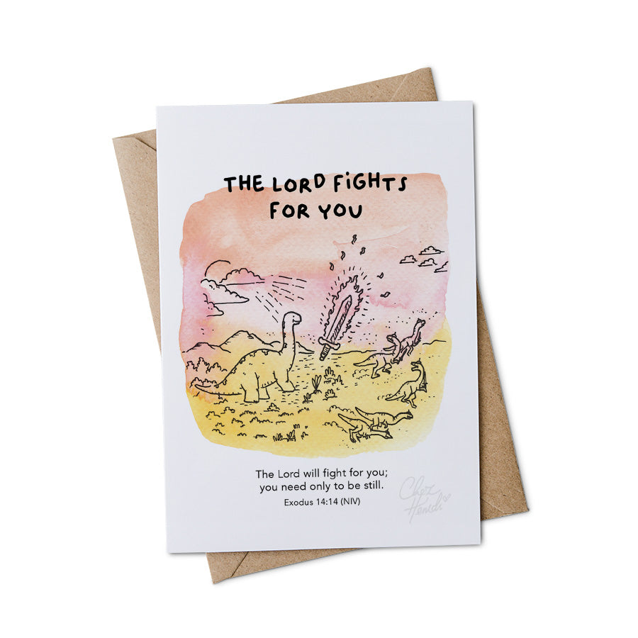 God's Dino Grace: Cute and Christian, this card is a delightful expression of faith