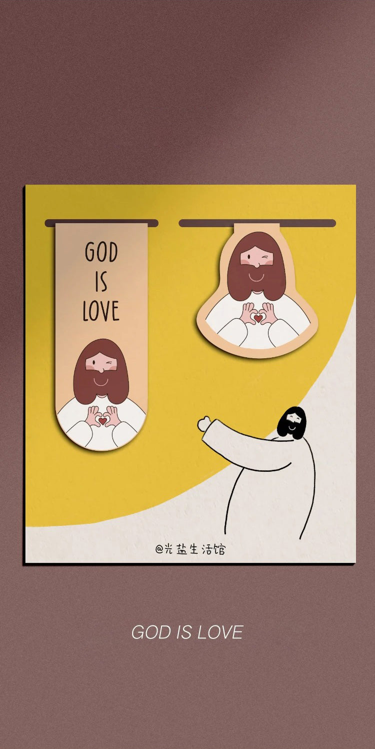 God Is Love Christian magnetic bookmark, front product view.