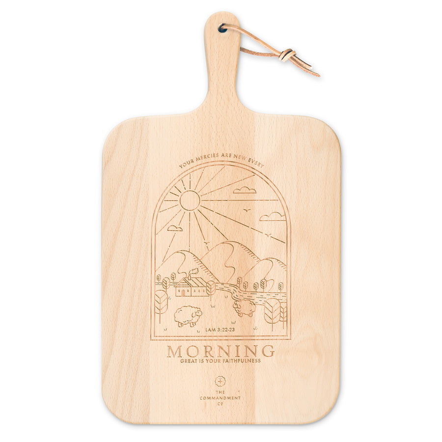 Your Mercies Are New Every Morning {Wooden Cutting Board}