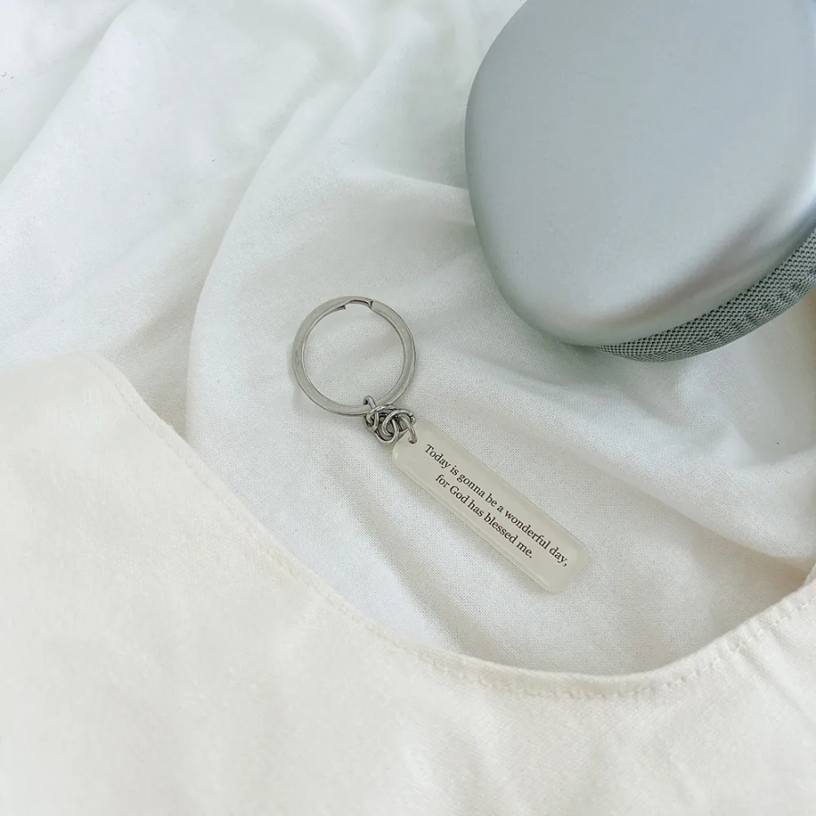 Inspirational Bible verse keychain with God-centered encouragement, great for gifting