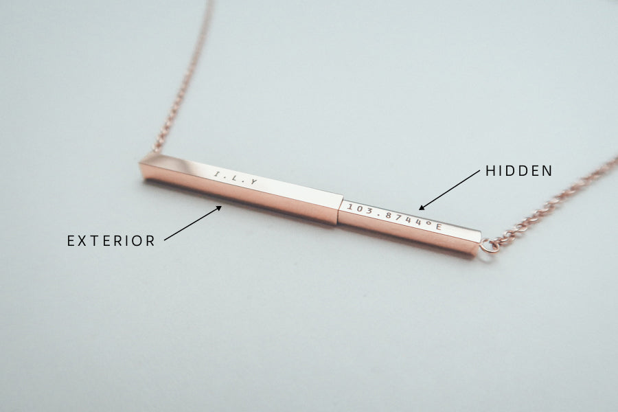 Hidden Message Bar Pendant | Necklace | Personalise