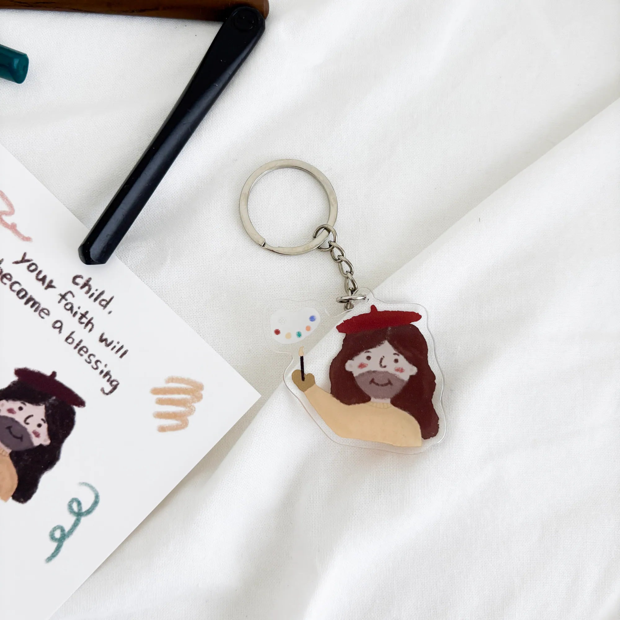 Jesus acrylic keychain for bags and keys