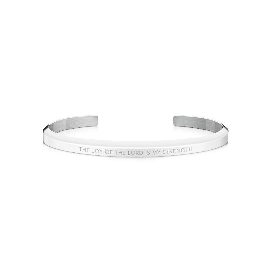 Silver The Joy of the Lord Is My Strength Classic Verse Band by J&Co Foundry.