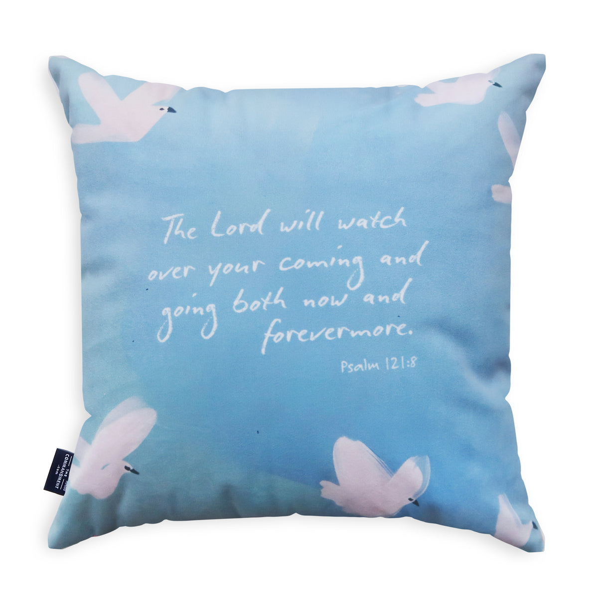 The Lord Watches Over You Psalm 121:8 dove Christian cushion cover
