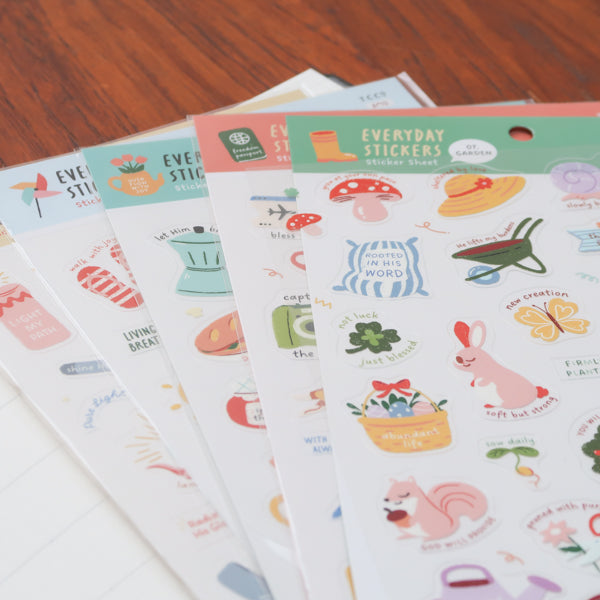 Manna A5 Christian sticker sheet, additional product view.