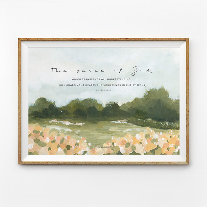 Peace of God Christian poster by Joy of Made Seen inspired by Philippians 4:7.