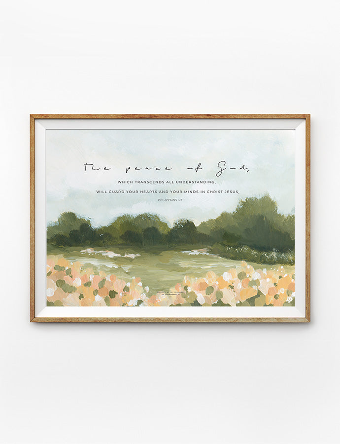 Peace of God Christian poster by Joy of Made Seen inspired by Philippians 4:7.