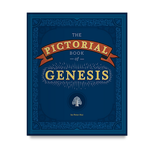 Pictorial Book of Genesis hardcover cover by Peter Hui, presenting all 50 Genesis chapters as artwork.