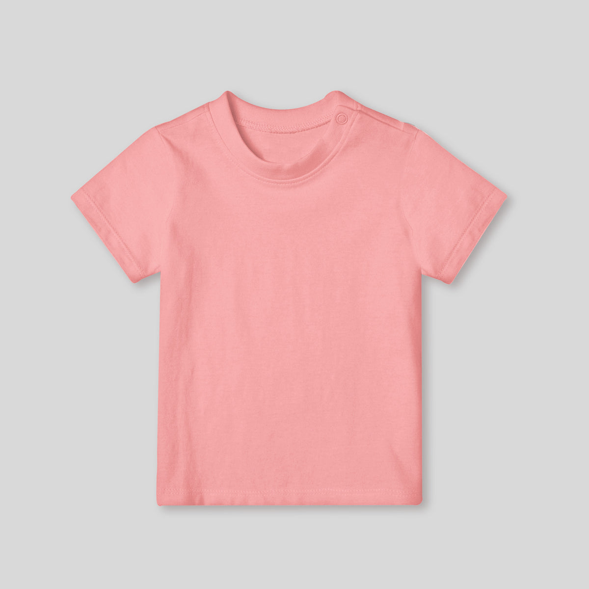 Pink kids cotton T-shirt product mockup