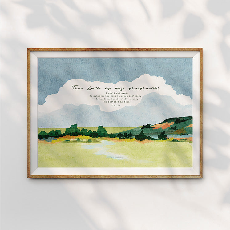 Psalm 23 Design I A3 Christian poster by Joy of Made Seen.