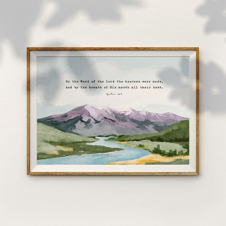 Psalm 33:6 A3 Christian poster by Made Seen, alternate view.