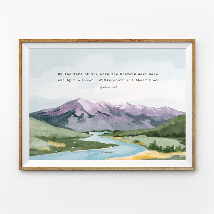 Psalm 33:6 Christian poster designed by Joy of Made Seen.