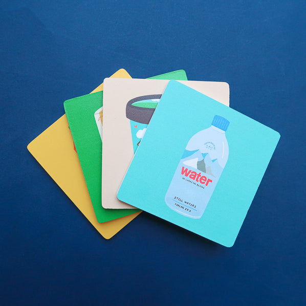 Colourful Love Supermarket Christian coaster designs.