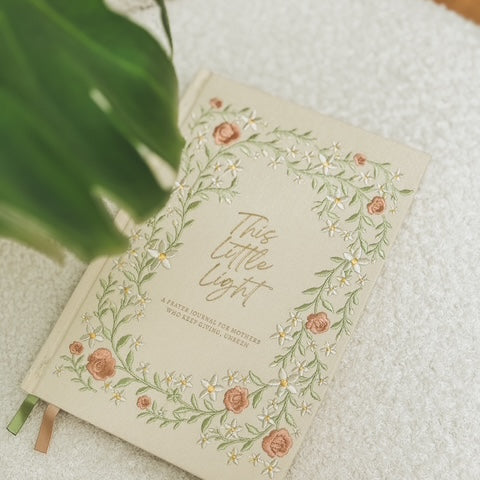 This Little Light Prayer Journal for Mothers with Floral Prints on Cover