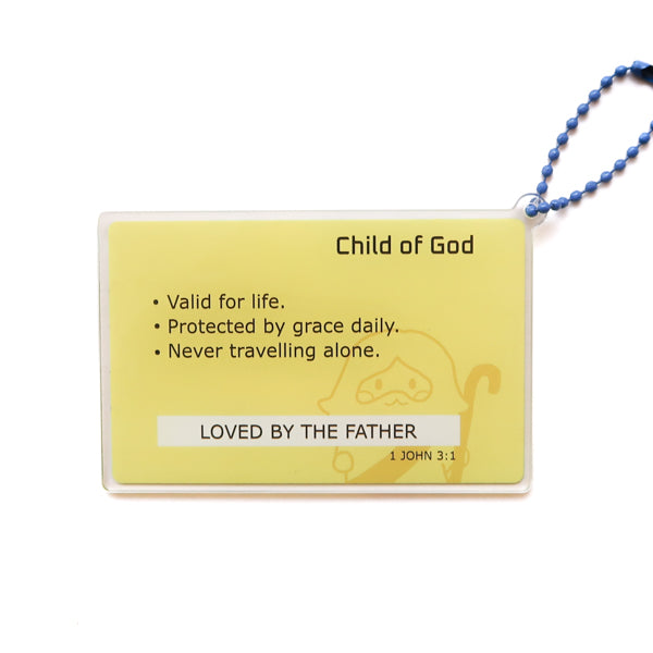 Transport Card Jesus Loves Me acrylic keychain product view.