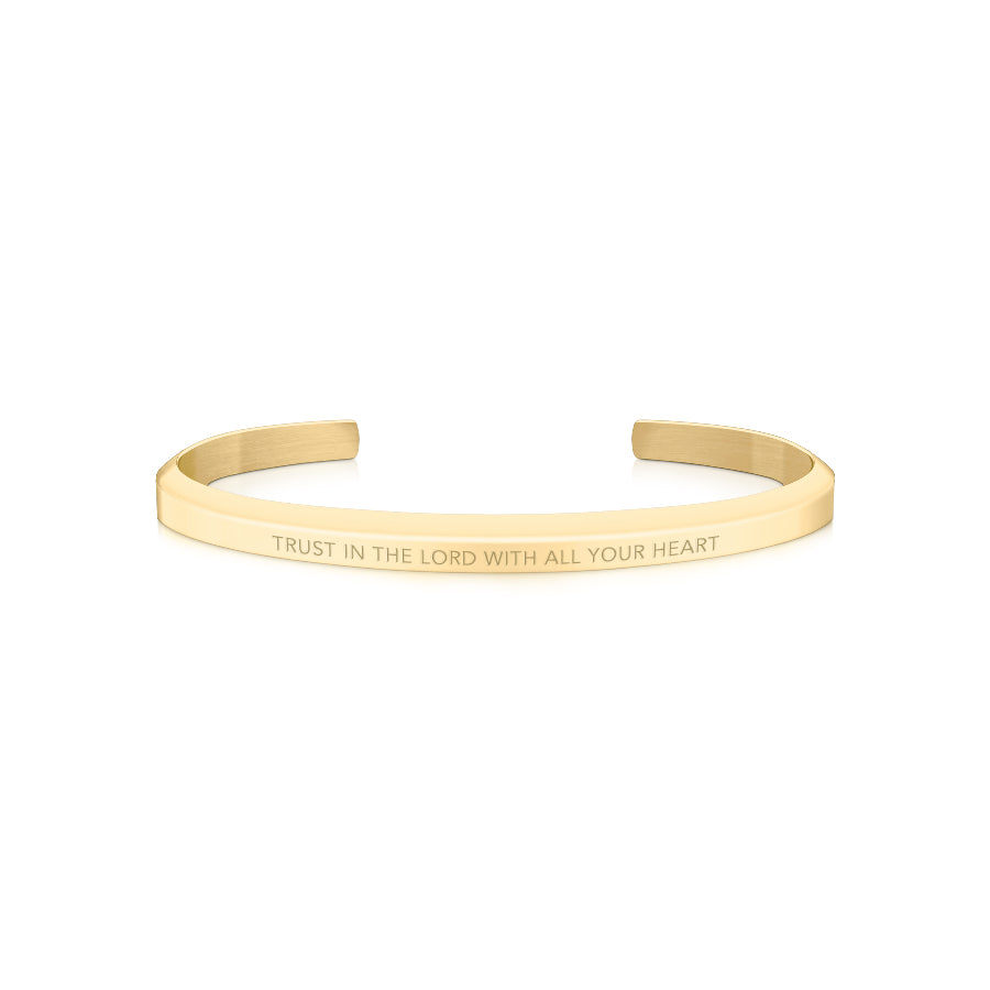 Gold Trust In The Lord With All Your Heart Classic Verse Band by J&Co Foundry.