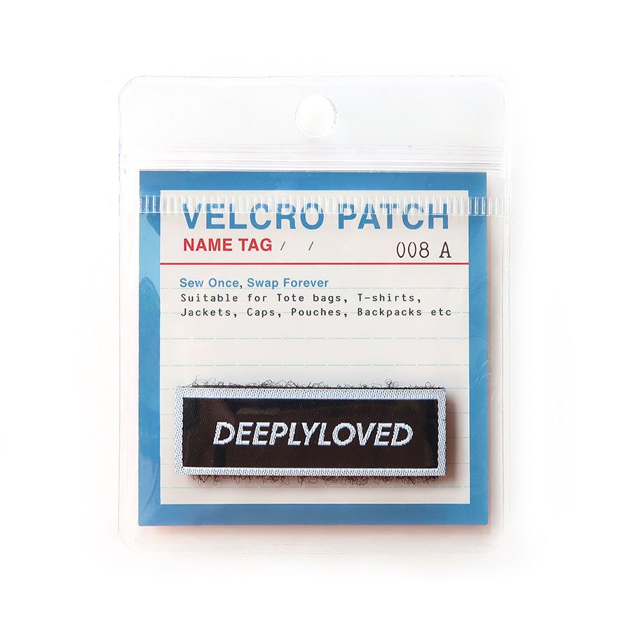 Deeply Loved Velcro patch with an inspirational message, ideal for adding a faith-inspired touch to bags, jackets, and Christian accessories.