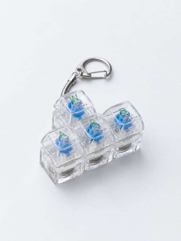 Clear Walk Abide Seek Dwell light-up keycap keychain