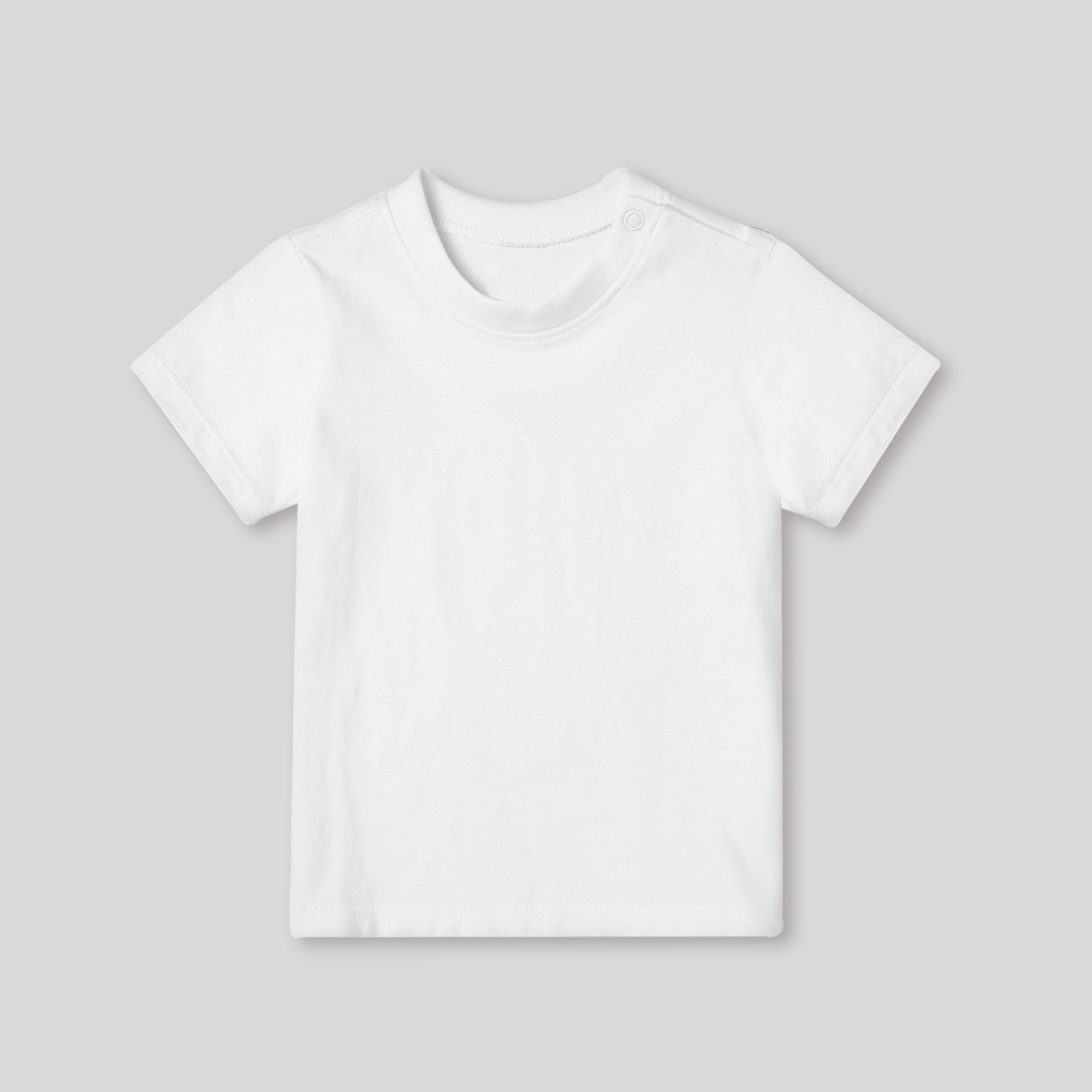 White kids cotton T-shirt product mockup