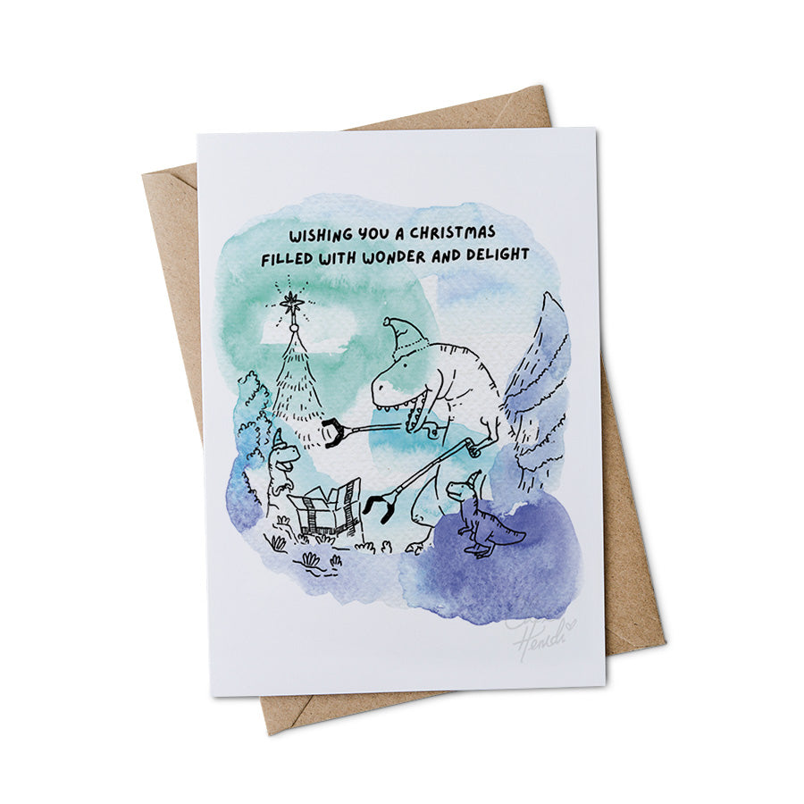 Heavenly Dino Wishes: Send Christian blessings with this charming dinosaur card