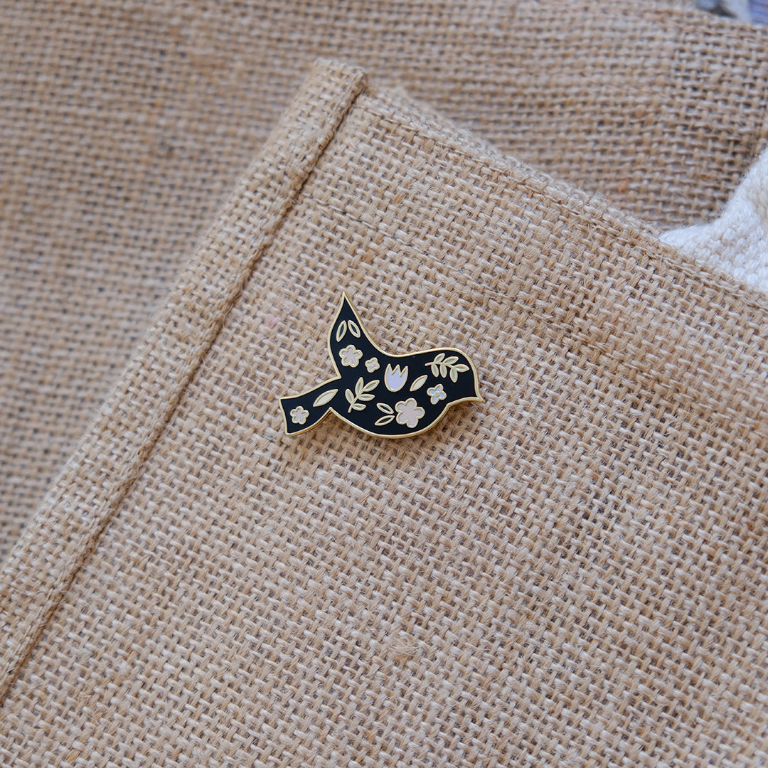 You Are Worthy Christian enamel pin by Dorky Doe, lifestyle view 2.