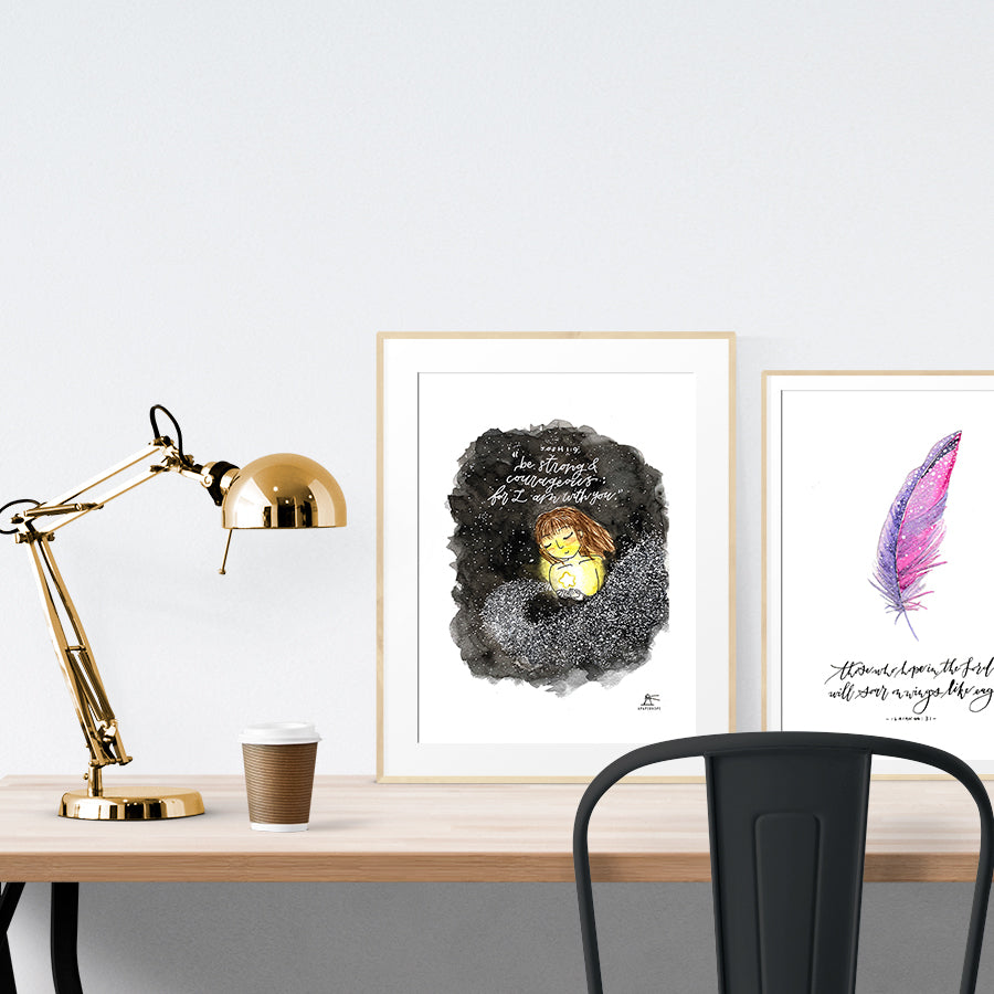 Be Strong & Courageous For I Am With You {Poster} - Posters by A Paper Hope, The Commandment Co