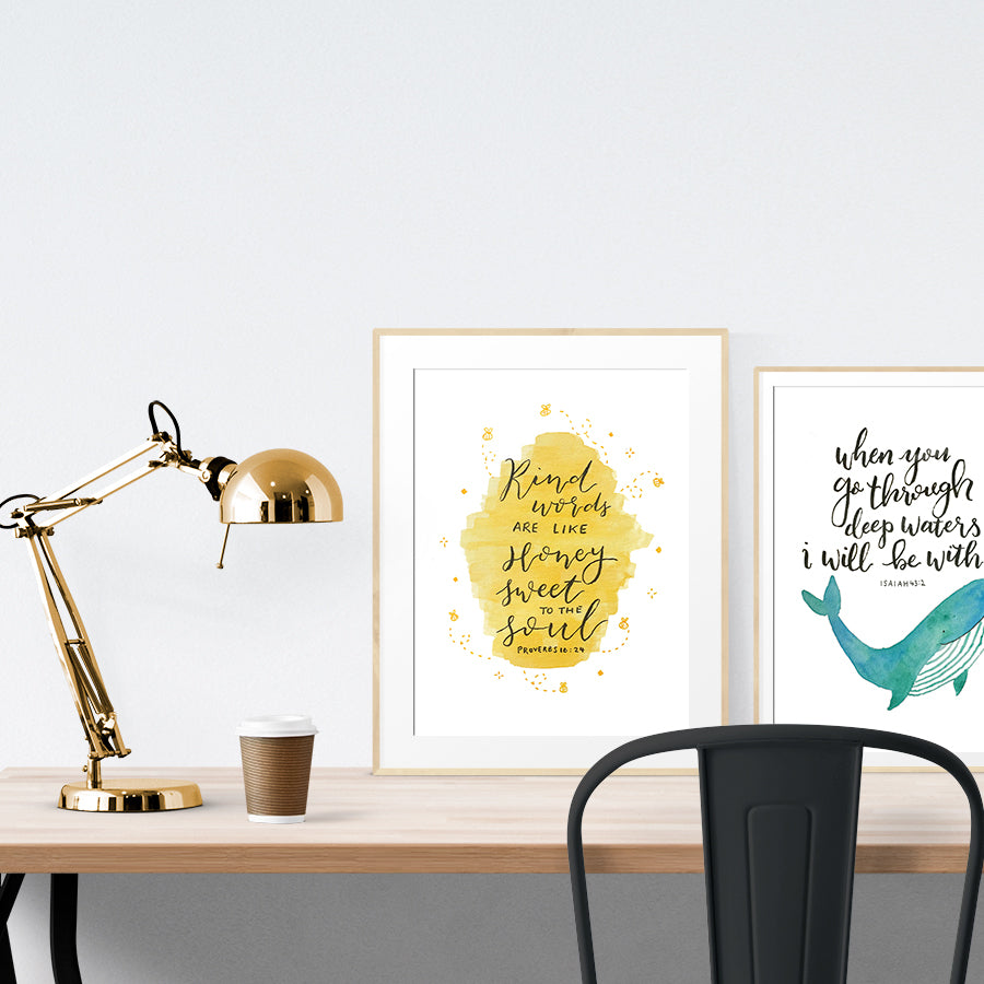 Kind Words Are Like Honey {Poster} - Posters by P.Paints, The Commandment Co , Singapore Christian gifts shop