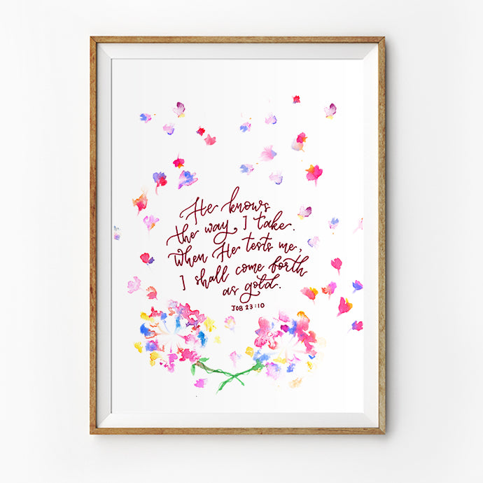 He Knows The Way {Poster} - Posters by Love Ann Joy, The Commandment Co , Singapore Christian gifts shop