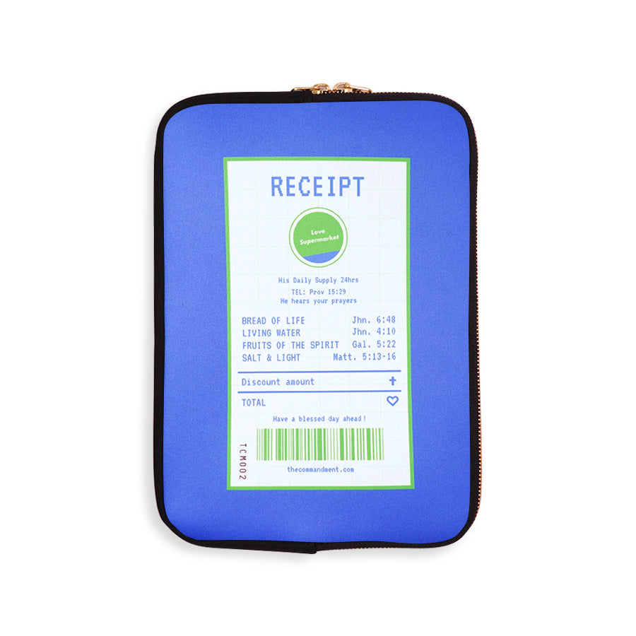 Shalom Pas | Laptop Sleeve {LOVE SUPERMARKET} - Laptop Sleeve by The Commandment Co, The Commandment Co , Singapore Christian gifts shop