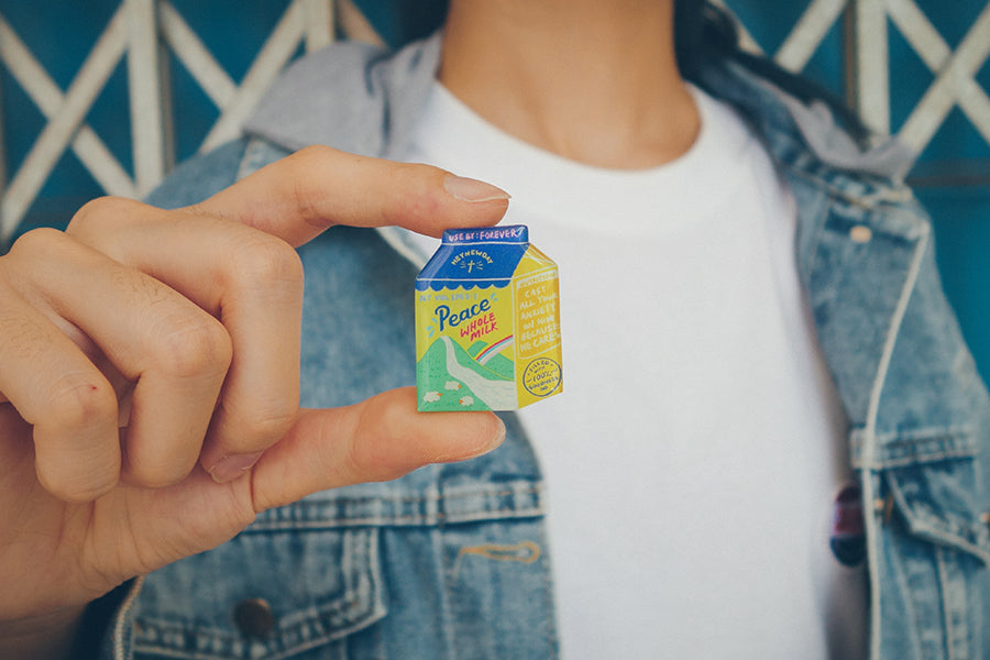 Peace Whole Milk Pin {LOVE SUPERMARKET Pin} - Accessories by Hey New Day, The Commandment Co , Singapore Christian gifts shop