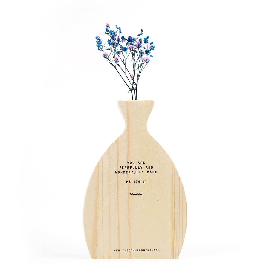 Fearfully And Wonderfully Made {Wooden Vase} - by The Commandment Co, The Commandment Co , Singapore Christian gifts shop