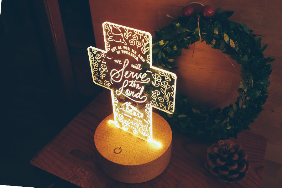 Household Serve The Lord {Night Light} - Night Light by The Commandment, The Commandment Co , Singapore Christian gifts shop