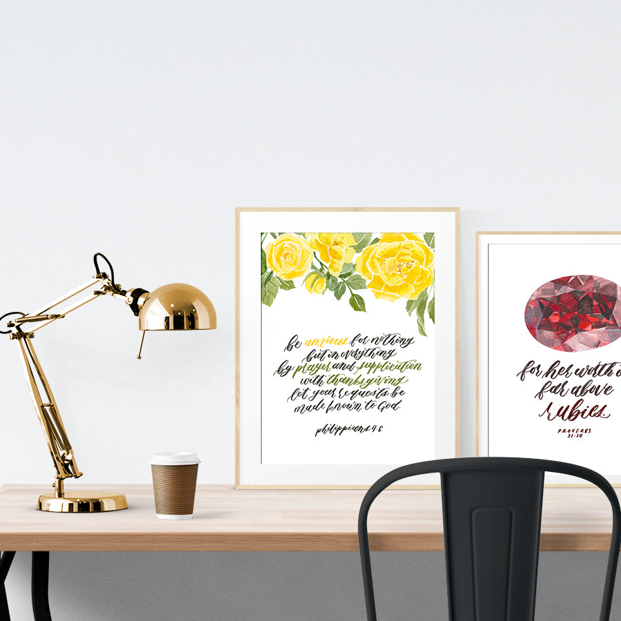 By Prayer and Supplication {Poster} - Posters by Flowering Words, The Commandment Co