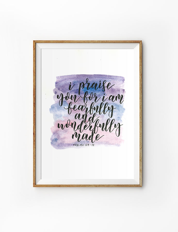 Fearfully and Wonderfully Made (Purple) {Poster}