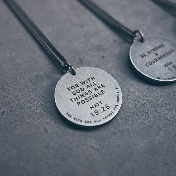Gunmetal Round Necklace - Accessories by The Commandment Co, The Commandment Co , Singapore Christian gifts shop
