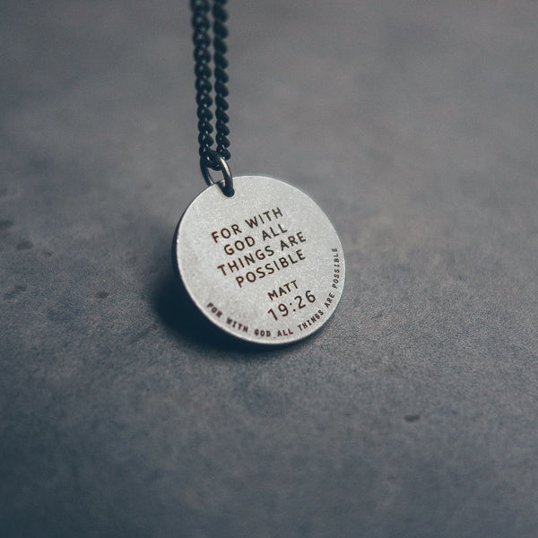Gunmetal Round Necklace - Accessories by The Commandment Co, The Commandment Co , Singapore Christian gifts shop