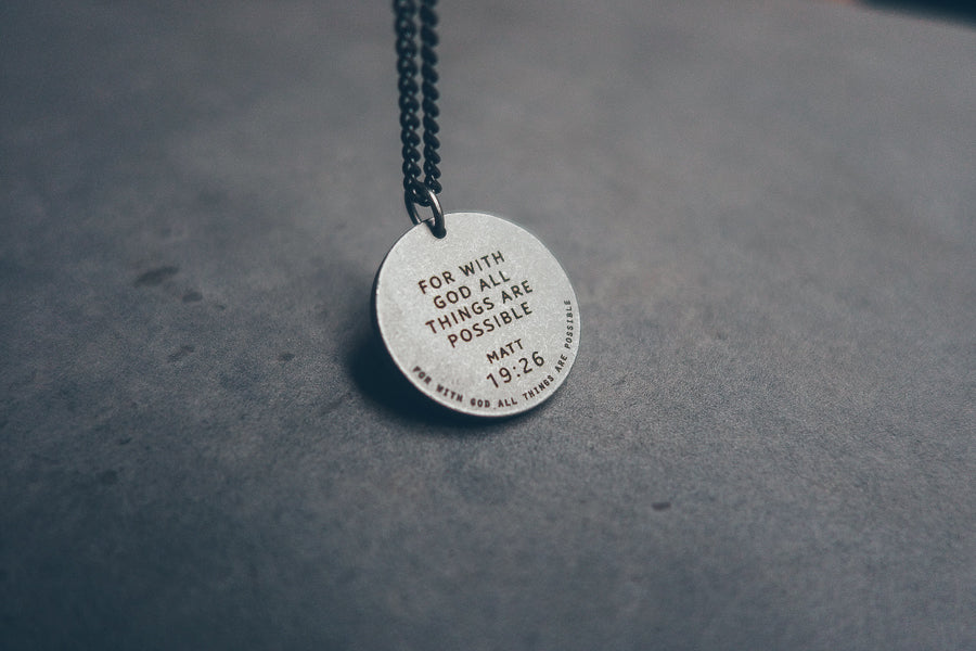 Gunmetal Round Necklace - Accessories by The Commandment Co, The Commandment Co , Singapore Christian gifts shop