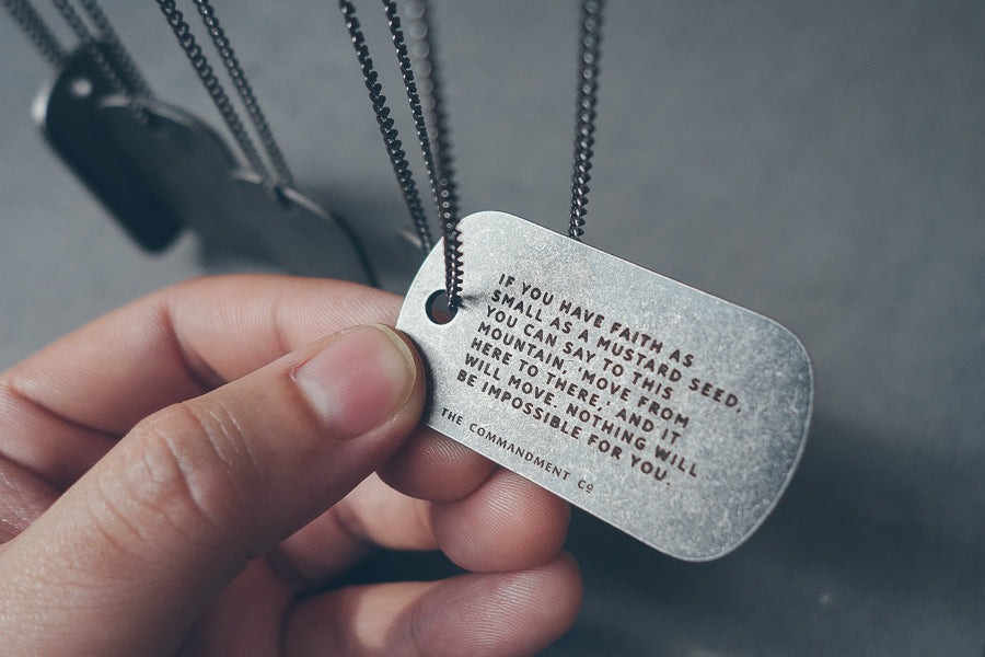 Gunmetal Dog Tag Necklace - Accessories by The Commandment Co, The Commandment Co , Singapore Christian gifts shop